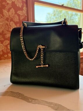 Luana Paley Satchel Black Leather Bag